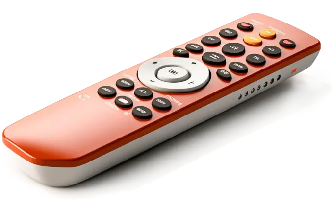 A red and white remote control